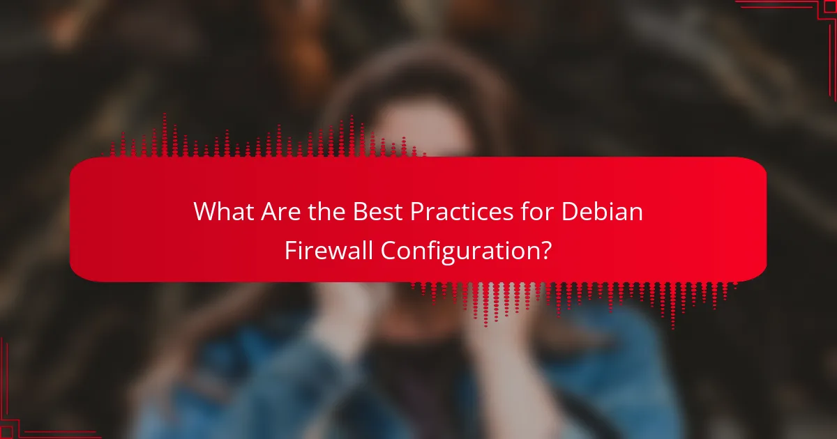 What Are the Best Practices for Debian Firewall Configuration?