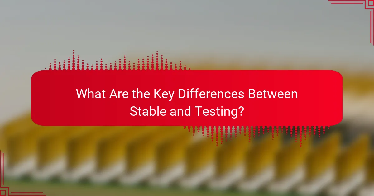 What Are the Key Differences Between Stable and Testing?